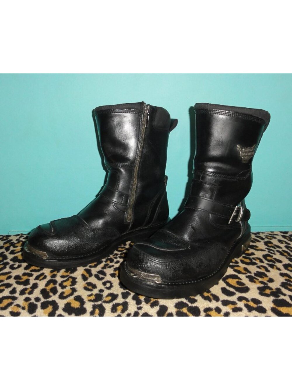 Vintage Harley Davidson Shift Engineer Motorcycle Boots Men's 13 leather zipper - Picture 5 of 16